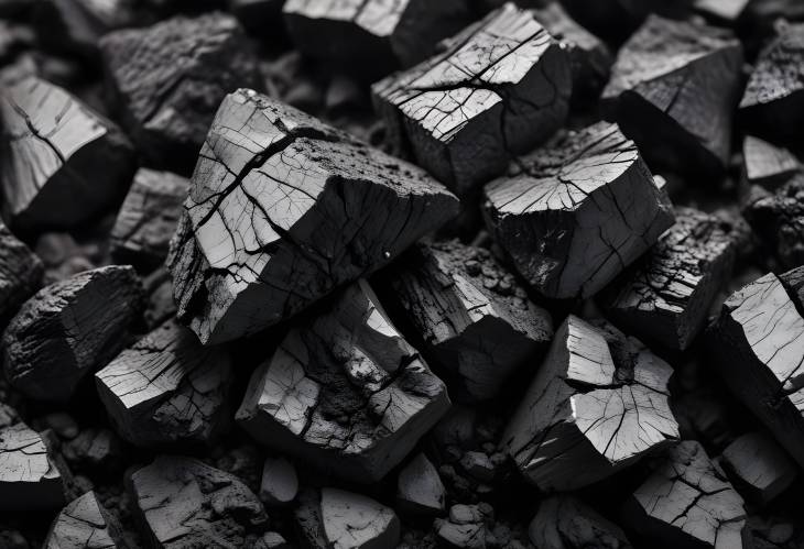 Smoldering Coal Piece on White Background Close Up and Detailed