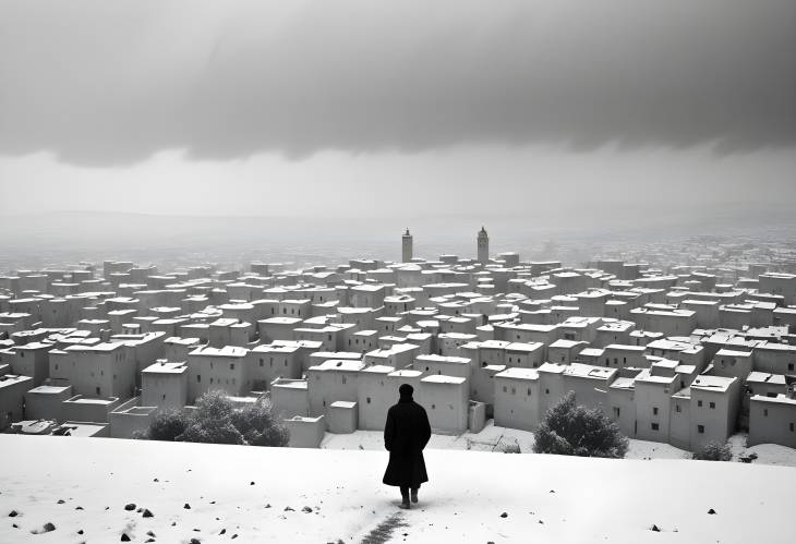 Snow Covered frane City A Winter Wonderland in Morocco with Scenic Views of Snowy Streets