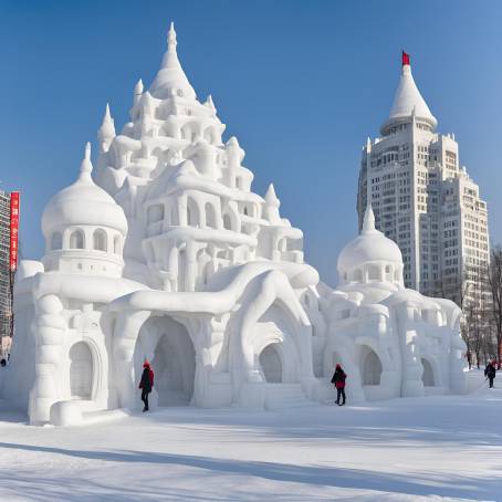 Snow Sculpture Wonders at Harbins 30th International Expo  Giant Snow Buildings in Heilongjiang