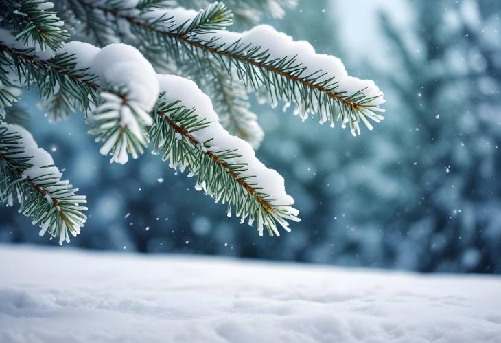 Snowy Winter Christmas Background with Copy Space