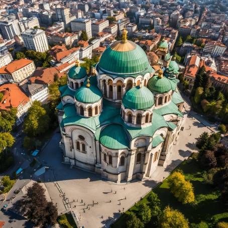 Sofias Alexander Nevski Cathedral Seen from Above