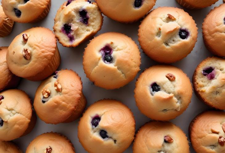 Soft and Sweet Muffins with Fruit or Nuts, Ideal for a Morning Treat