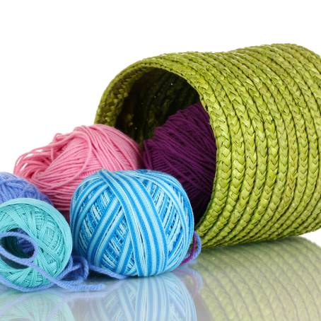 Soft Hank Wool Threads Isolated on White Background Ideal Yarn for Knitting, Crafting, and Design