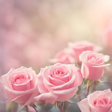 Soft Pink Roses with Gentle Blur An Elegant Floral Background in Pastel Tones