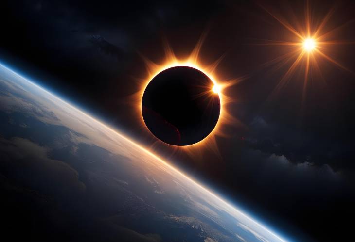 Solar Eclipse Darkens Earth as Seen from Space