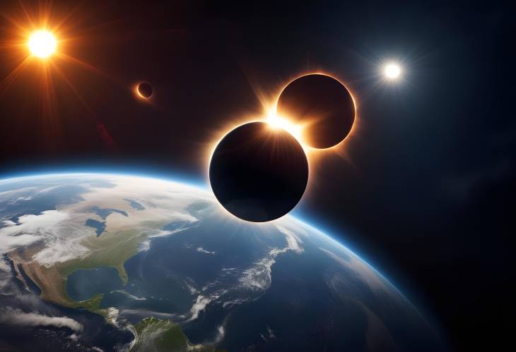 Solar Eclipse Illuminates the Darkened Earth from Space