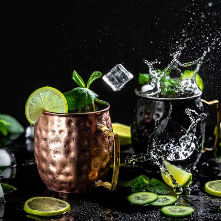 Sophisticated Moscow Mule with Lime, Mint, and Fresh Cucumber