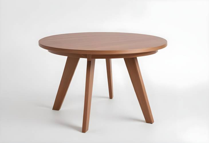 Sophisticated Round Dining Table in Brown and Light Brown  Modern Wooden Design