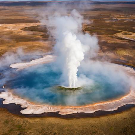 Spectacular Geysir Geyser Eruption in Iceland  A Geothermal Treasure in Europe Natural Beauty