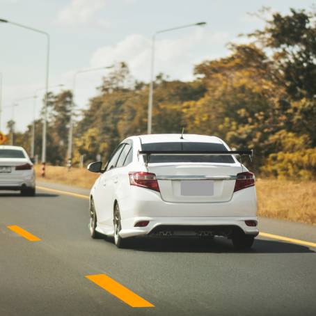 Speeding Car on a High Speed Highway Thrilling Drive and Motion Blur