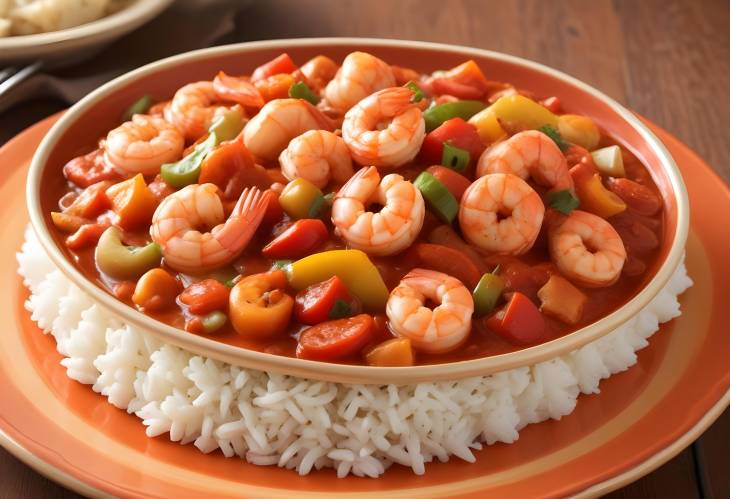 Spicy Shrimp Creole  Flavorful Shrimp Dish with Tomato Sauce, Bell Peppers, and Onions