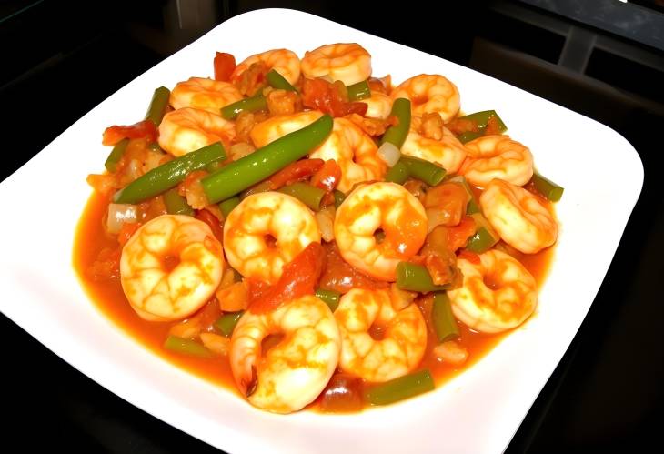 Spicy Shrimp Creole  Tomato, Bell Peppers, and Onions Blend