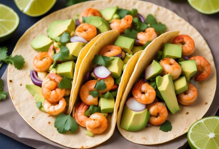 Spicy Shrimp Tacos with Avocado and Lime