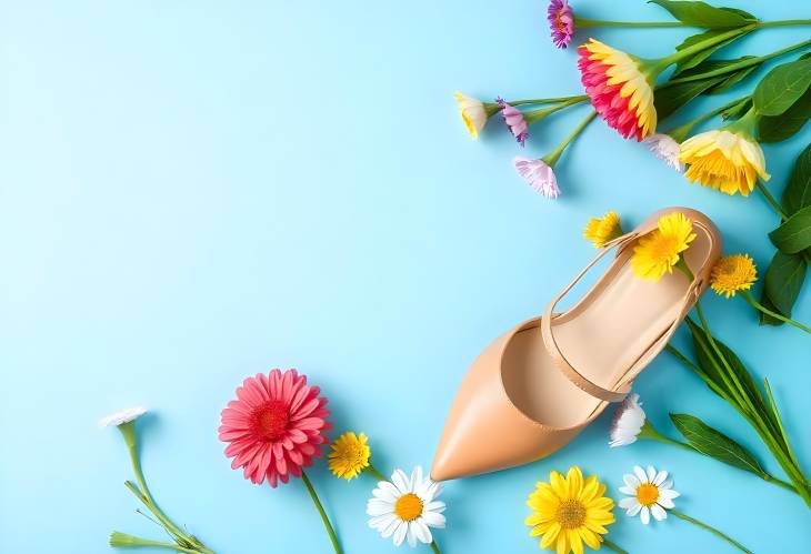 Spring Fashion Shoes with Colorful Flowers