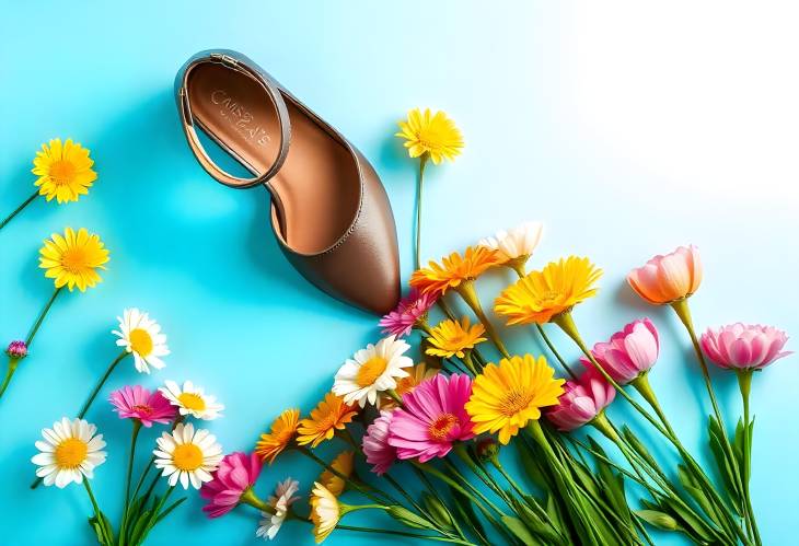 Spring Fashion Shoes with Colorful Flowers