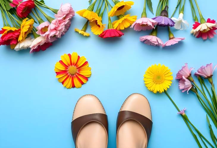 Spring Fashion Shoes with Colorful Flowers