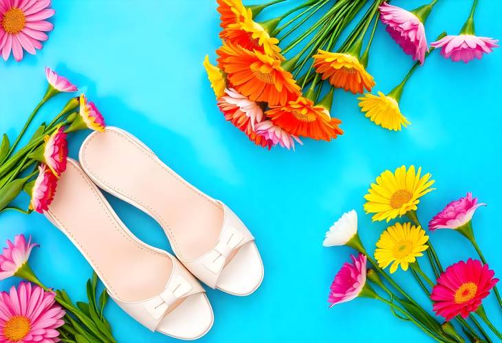 Spring Fashion Shoes with Colorful Flowers