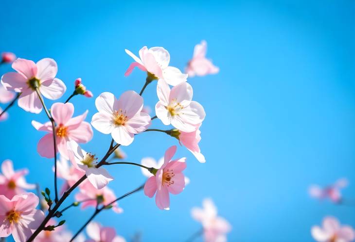 Spring Flowers Dancing Against a Blue Sky