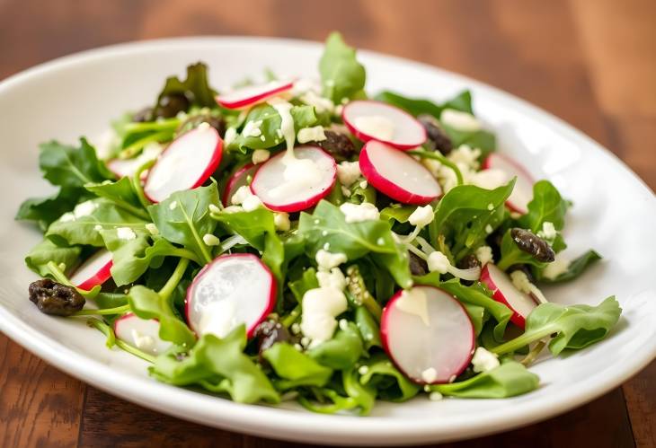 Spring Greens Salad with Fennel, Radish, and MisoButtermilk Dressing