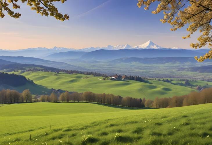 Spring in Emmental Lueg View of the Bernese Alps