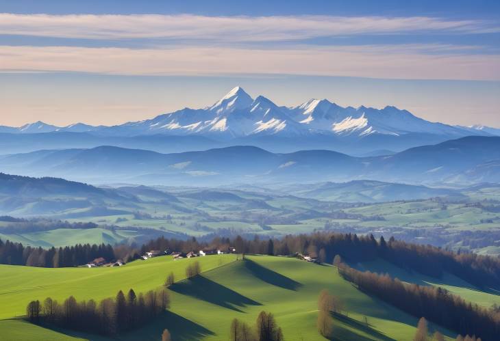 Spring Landscape from Lueg Emmental and Bernese Alps