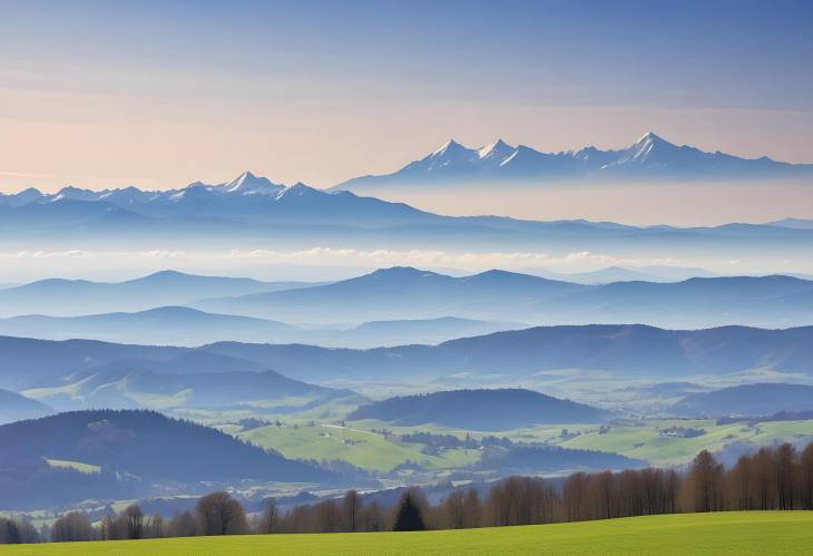 Springtime in the Emmental View from Lueg to the Alps