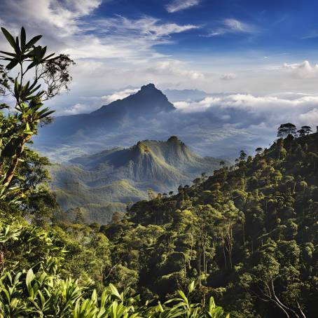 Sri Pada Adam Peak Mountain Majestic View in Sri Lankas Sacred Landscape