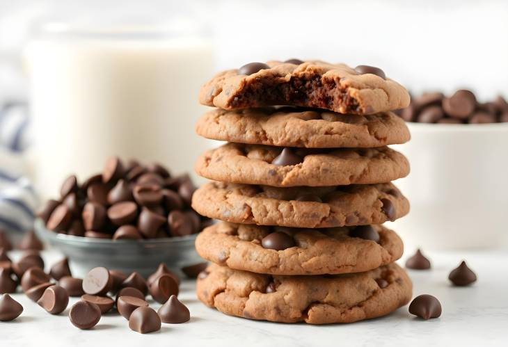 Stacked Perfection Mexican Hot Chocolate Cookies with Melting Chocolate Chips