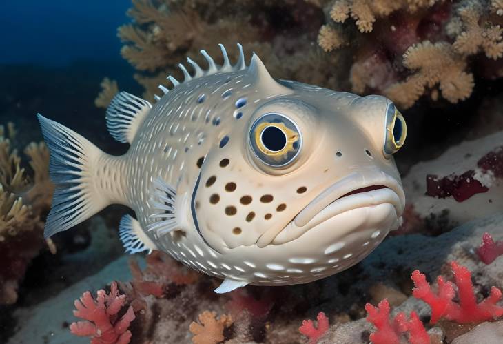 Star Puffer Fish Arothron stellatus in Mangrove Bay, Red Sea Portrait of a Marine Wonder