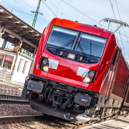 Station Freight Train Cargo and Wagons