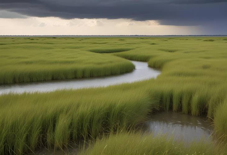 Storm Over Bodden Grasslands and Weather Drama in Mnchgut Nature Reserve, Rgen