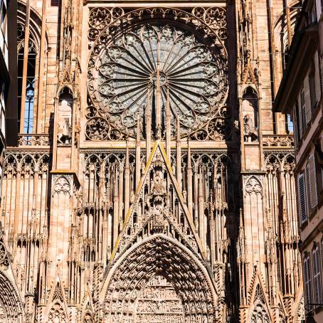 Strasbourg Cathedral Front View, France