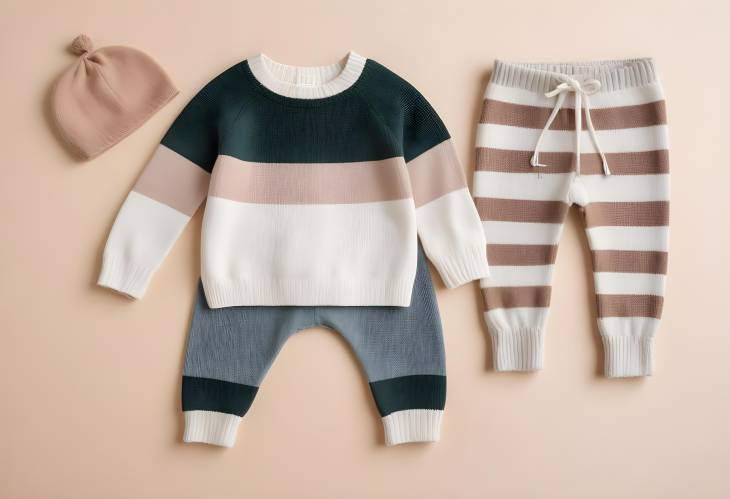 Striped Colorblock Baby Knit Joggers with Sweater and Trousers