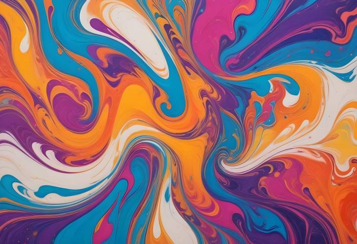 Stunning Abstract Liquid Paint Art with Fluid Marbled Swirls and a Palette of Vivid Colors