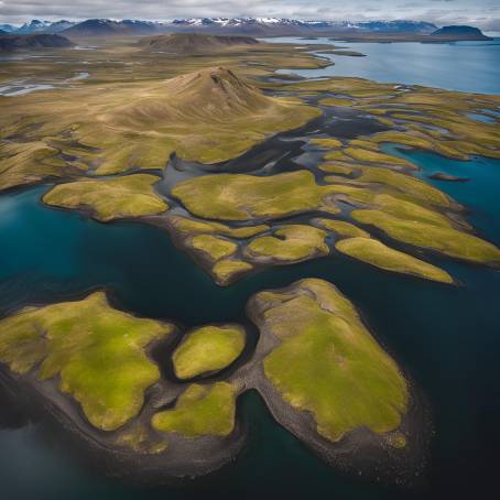 Stunning Aerial Shot of Icelandic Island