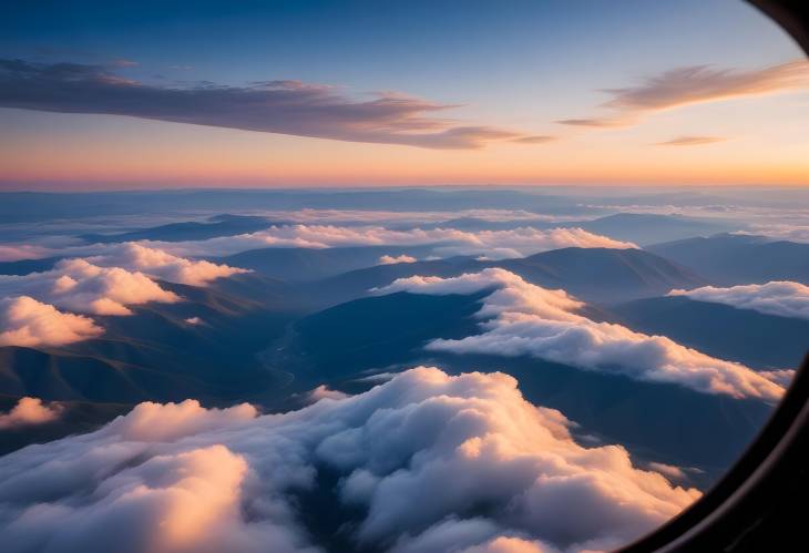 Stunning Aerial Sunset Over the Blue Ridge Mountains from Private Aircraft Cockpit