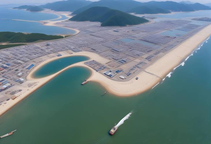 Stunning Aerial View of Wando Beach Port South Koreas Coastal Jewel