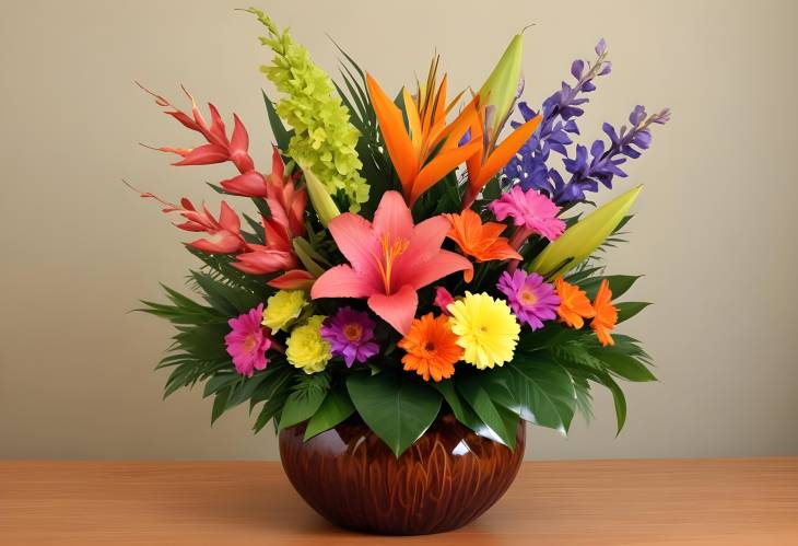 Stunning Arrangement of Exotic Flowers Tropical Beauty and Vibrant Colors