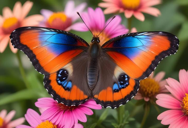 Stunning Butterfly Resting on a Bright Flower Close Up of Delicate Wings and Vivid Colors