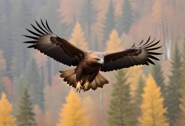 Stunning Golden Eagle in Autumn Flight umavas Natural Beauty, Czech Republic