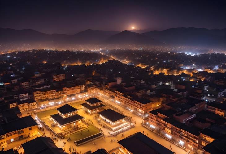 Stunning Nightscape of Kathmandu During Tihar Festival A Vibrant Celebration