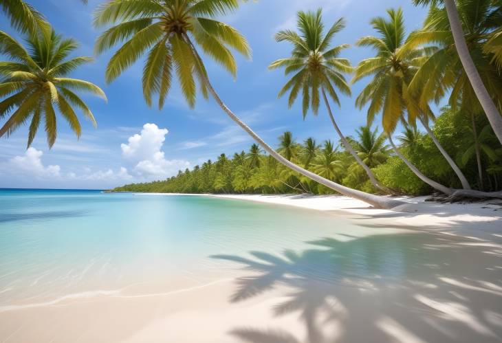 Stunning Tropical Beach with Palm Trees and Crystal Water