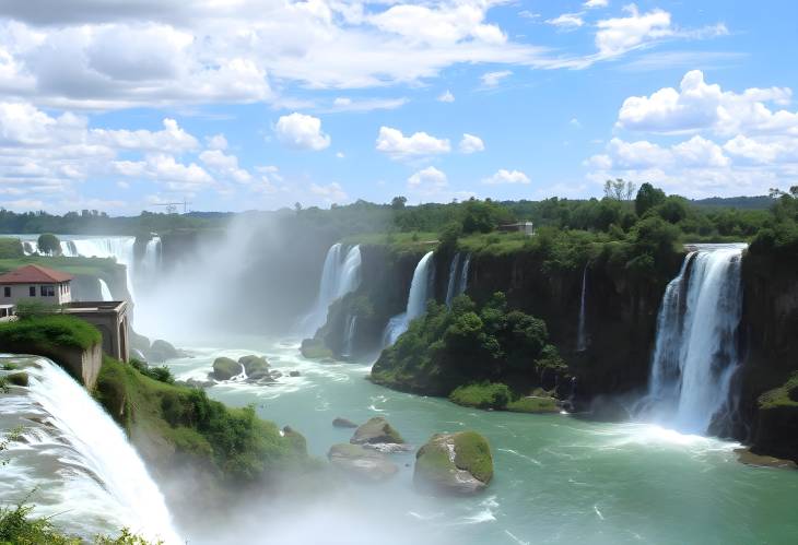 Stunning View from the Lower Circuit at Iguazu Falls, Showcasing the Majestic Waterfalls