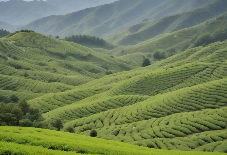 Stunning View of Green Tea Farmland in Boseong, South Korea