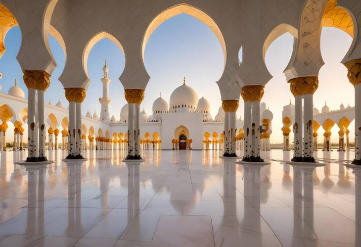 Stunning View of Sheikh Zayed Mosque in Abu Dhabi, UAE  Architectural Splendor