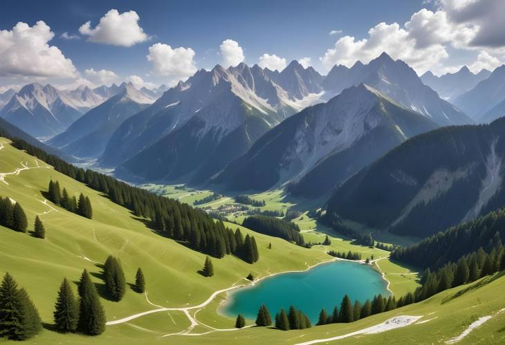 Stunning Views of Grosser Ahornboden Engalm and Karwendel in Tyrol, Austria