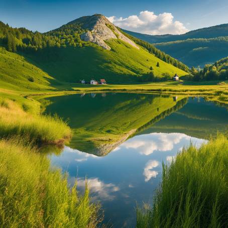 Stunning Views of Mount Lebrsnik  Bosnia and Herzegovinas Grassy Fields and Lake