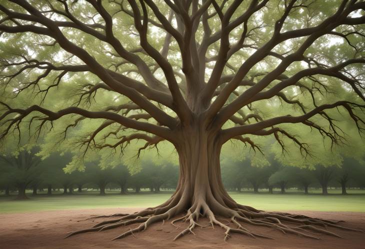 Sturdy Tree with Deep Roots A Symbol of Parental Support and Growth