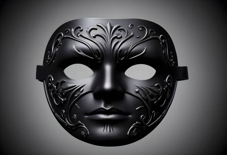 Stylish Black Mask with Matte Finish Isolated on Clean White Background