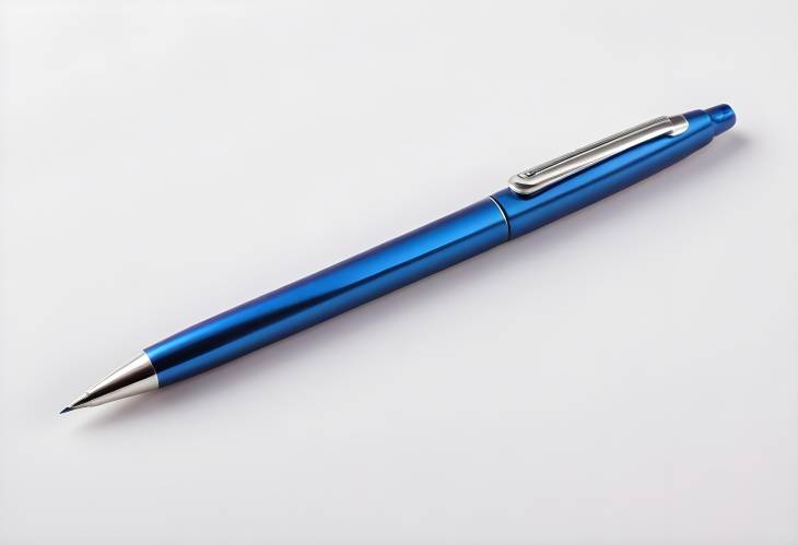 Stylish Blue Pen on White Background with Sleek and Modern Design